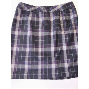 Chadwicks of Boston Women Skirt 12P Purple Plaid Wool Blend Straight Pencil Mini